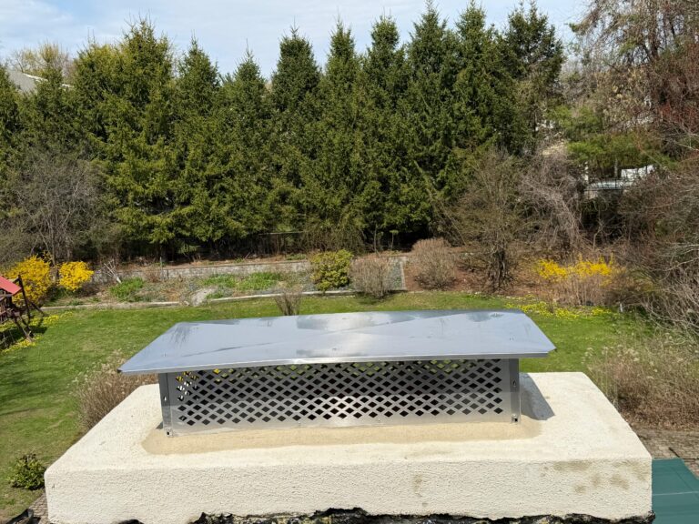 Winter chimney cap installation