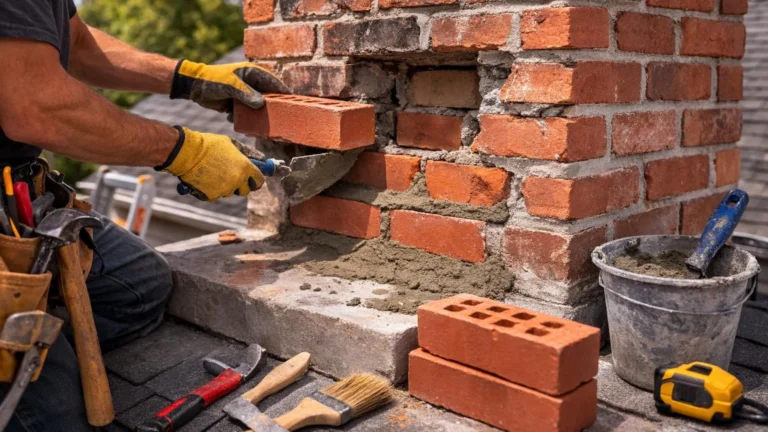 Brick chimney repair by TopDog Chimney