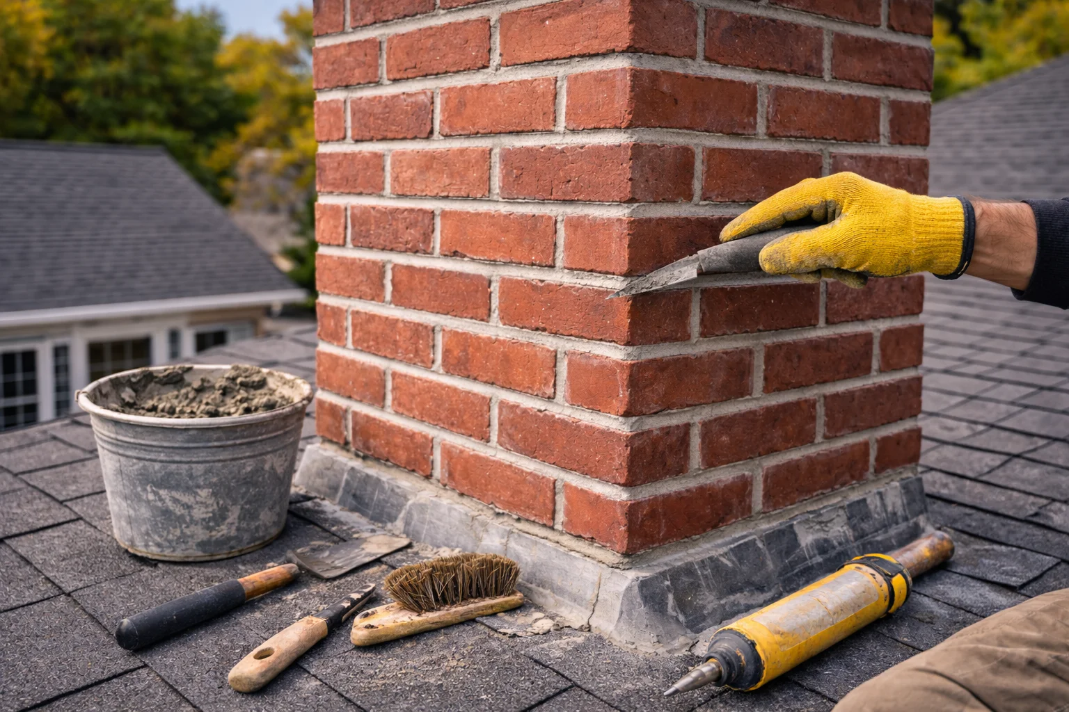 Chimney repointing and brick mortar repair in Burlington, MA by TopDog Chimney