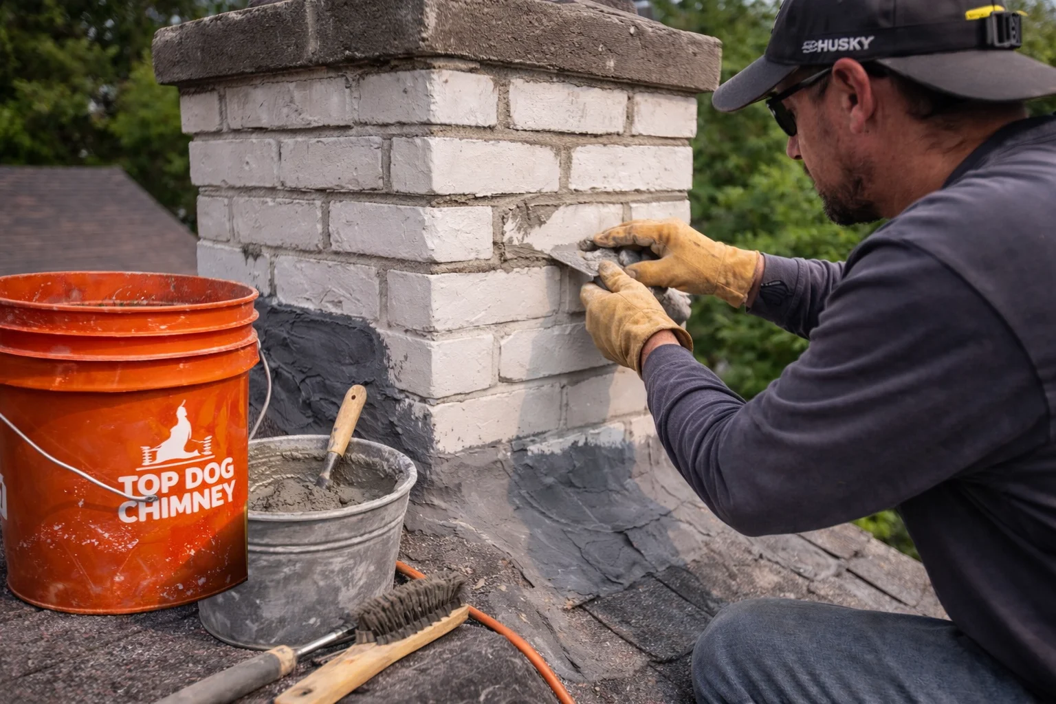 Brick chimney repointing and repair by TopDog Chimney